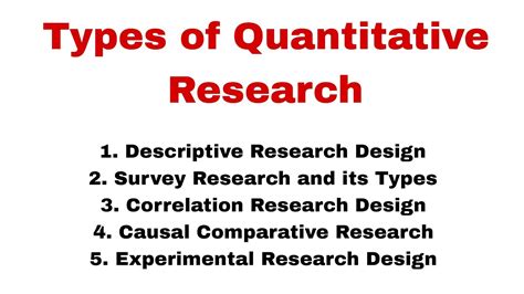 Types Of Quantitative Research In Research Methodology Quantitative