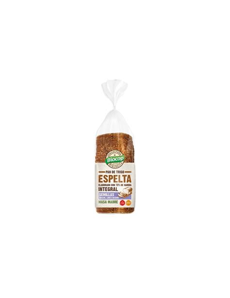 Pan De Molde Espelta Integral Con Semillas Biocop