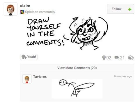 Draw Yourself In The Comments Miiverse Know Your Meme