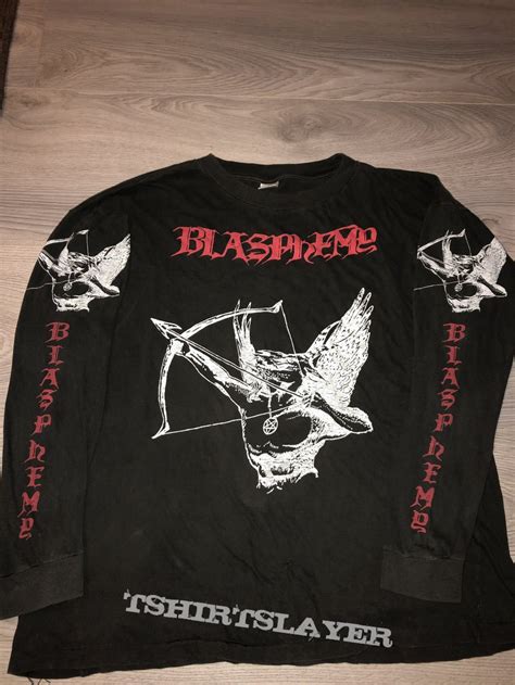 Blasphemy Fallen Angel Of Doom 90s Longsleeve TShirtSlayer TShirt And