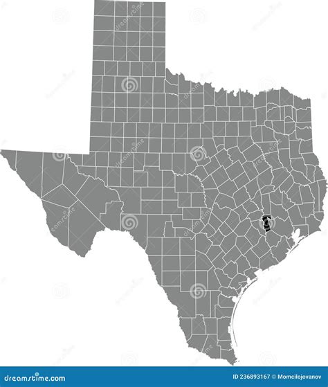 Location Map of the Waller County of Texas, USA Stock Vector