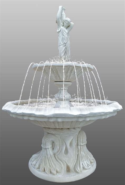 Casa Padrino Barock Springbrunnen Frau mit Krug Weiß Ø 145 x H 215 cm