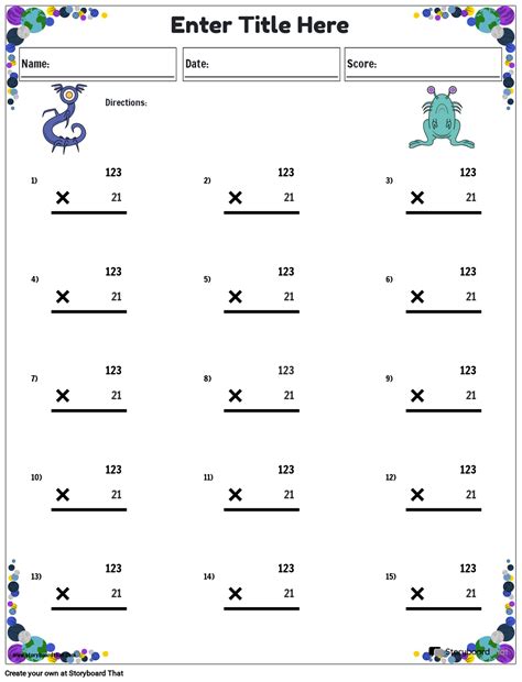 Multiplicação Valor Posicional Retrato Cor 6 Storyboard