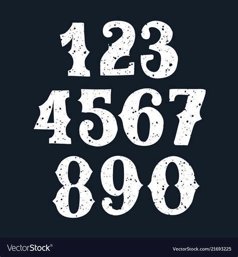 Set of vintage numbers stamp Royalty Free Vector Image