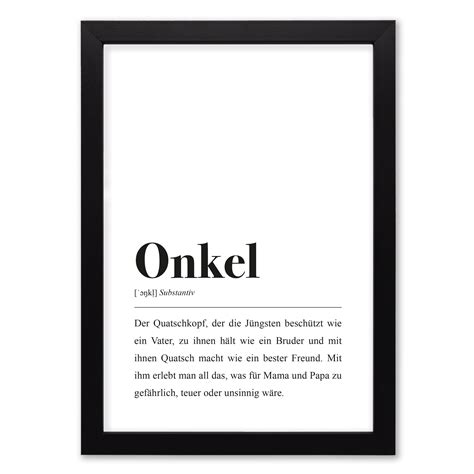 Onkel Definition DIN A4 Poster Poster Mit Rahmen Zitat Familie