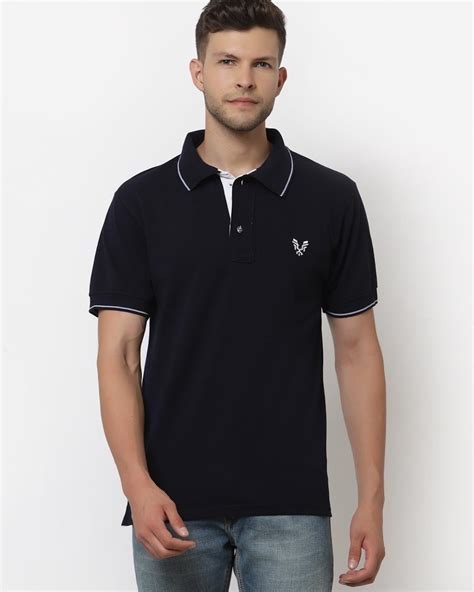 Buy Men's Blue Polo T-shirt Online at Bewakoof