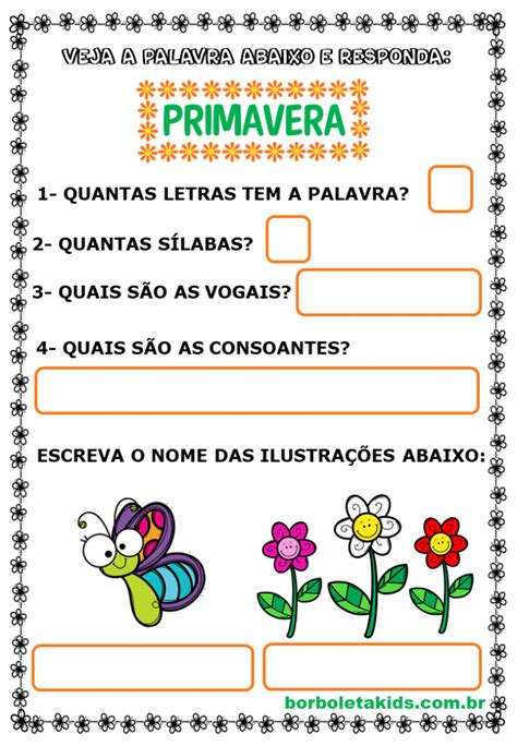 Atividades Sobre A Primavera