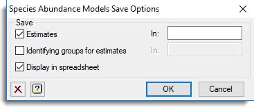 Species Abundance Models Save Options Genstat Knowledge Base