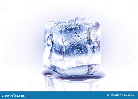 single ice cube stock image image  melt frost blocks