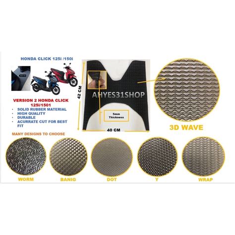 Honda Click Rubber Matting WITH OR WITHOUT SCREW 125 125i 150i V2 V3