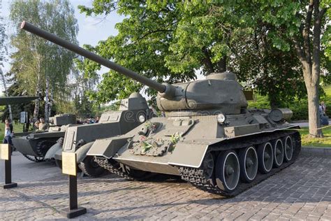 Kiev Ucraina Agosto Carro Armato Sovietico T Una Mostra