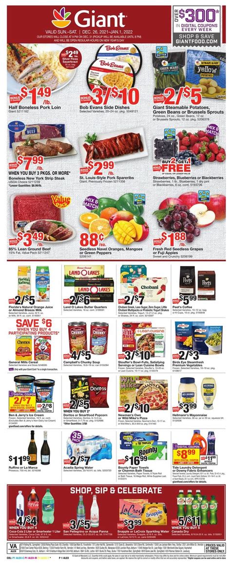 Giant Food Ad Circular 12 26 01 01 2022 Rabato