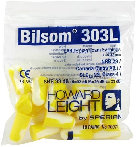 Honeywell Howard Leight 1007192 Bilsom 303L Ear Plugs SNR 33dB The