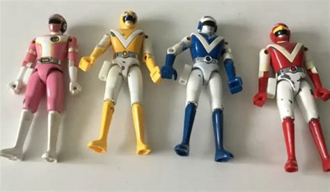 RARE LIVEMAN BIOMAN TOEI TF1 BANDAI 1988 4 Figurines Rose Jaune