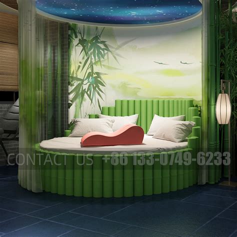 Direct Deal Luxury Bamboo Round Sex Bed For Theme Hotel And Private