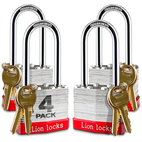 Mua Lion Locks 4 Keyed Alike Padlocks W 2” Long Shackle 8 Keys