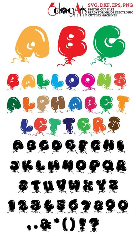 Ballon Alphabet Buchstaben SVG DXF Vektor Bilder Monogram | Etsy