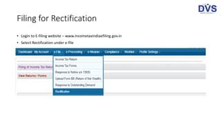 Revisions And Rectifications Under Income Tax Act PPT