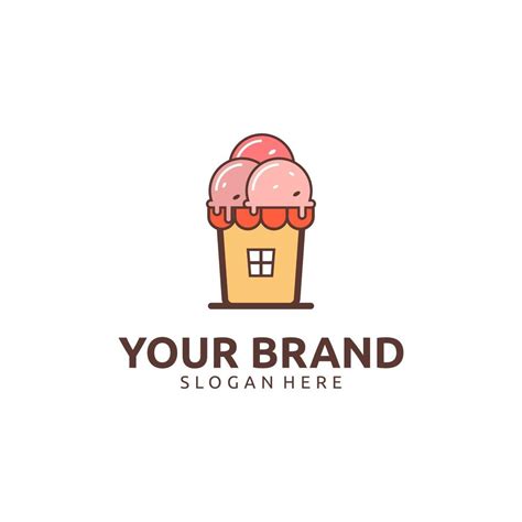 ICE CREAM SHOP LOGO DESIGN 11950180 Vector Art at Vecteezy