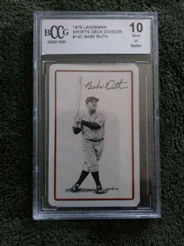 Vintage Landsman Sports Deck Playing Card Babe Ruth Bccg Mint