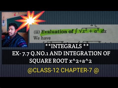 Class Maths Integrals Chap Ncert Integration Of Square Root X A