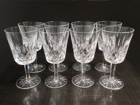 Waterford Crystal Barware Lismore Water Goblet Set Of 8 Vintage Waterford Irish Crystal Stemware