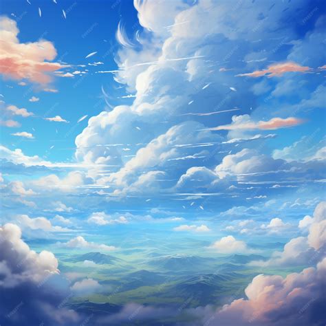 Premium Photo | Clouds anime background