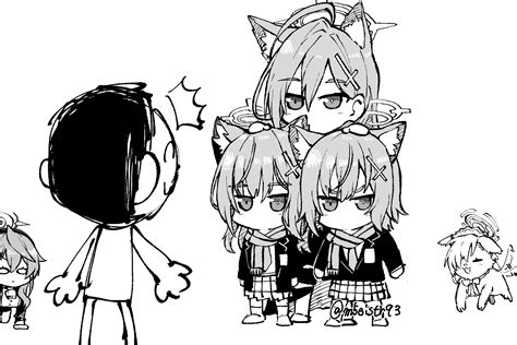 Sensei Asuna Doodle Sensei Shiroko Ako And 2 More Blue Archive