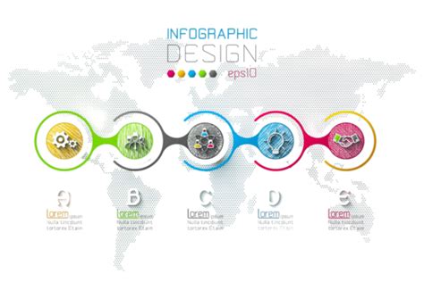 Business Infographic With 8 Steps Map Info Plan Vector Map Info Plan