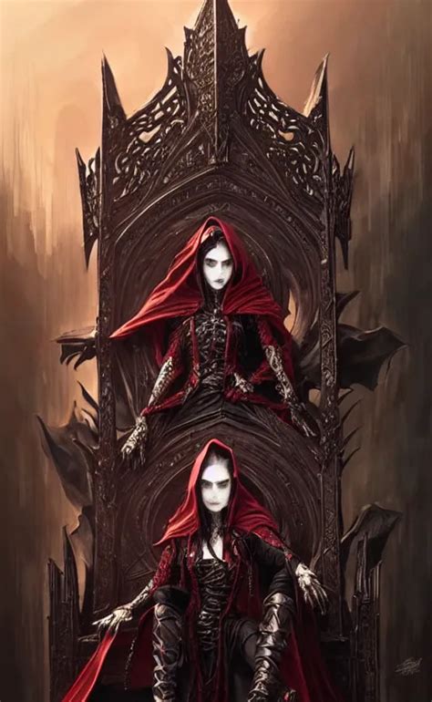 Desirable Vampire Lord Sitting On A Skull Throne Stable Diffusion