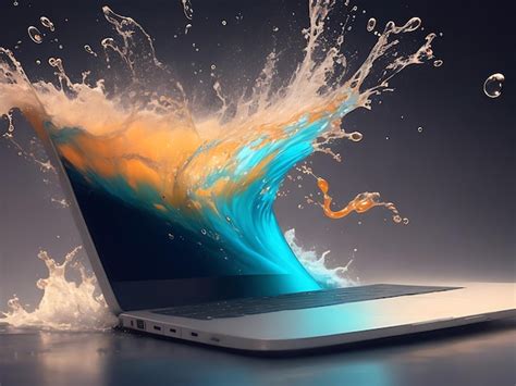 Premium Photo | Splashing Laptop wallpaper 4k wallpaper AI Generated