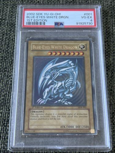 Yugioh Blue Eyes White Dragon Sdk Ultra Rare St Edition Psa Vg