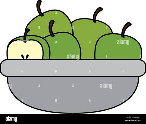 Kitchen Bowl With Apples Stock Vector Image Art Alamy