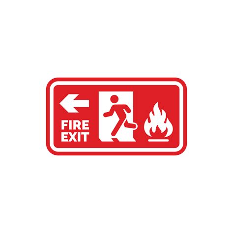 Emergency fire exit symbol icon isolated on white background 24322967 ...