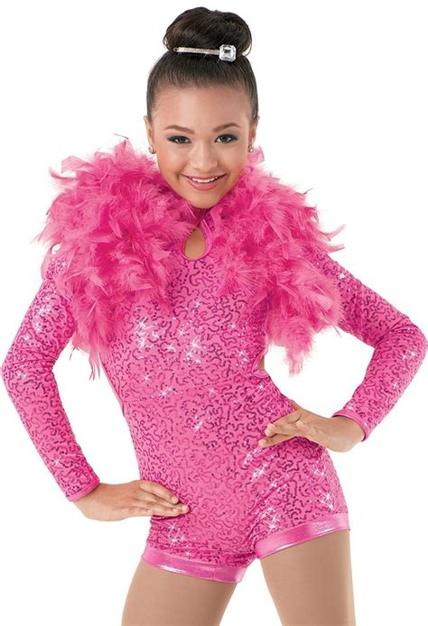 Weissman Sequin Biketard With Feathers Dance Outfits Cute Dance