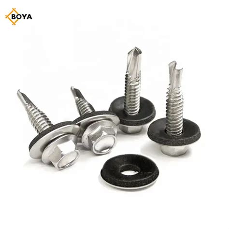 Building Roofing Tek Hex Head Self Drilling Screws With Rubber Washers