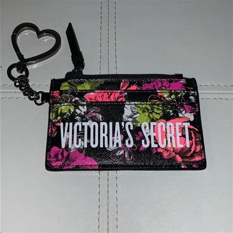 Victorias Secret Coin Key Chain Wild Flower Key Card Holder