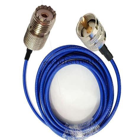 Blue Soft RG142 UHF Pl259 Male To UHF SO239 Female RF Crimp Coax