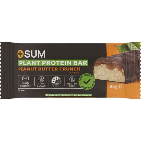 Plussum Plant Protein Bar Peanut Butter Crunch 35g Woolworths