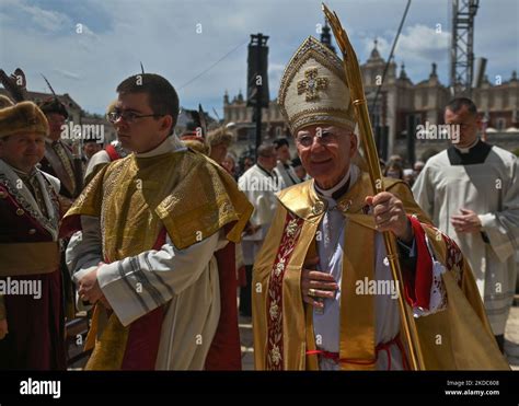 Archbishop Of Krakow Marek Jedraszewski Seen During The Corpus