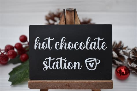Hot Chocolate Station Sign Christmas Tiered Tray Hot Chocolate Decor