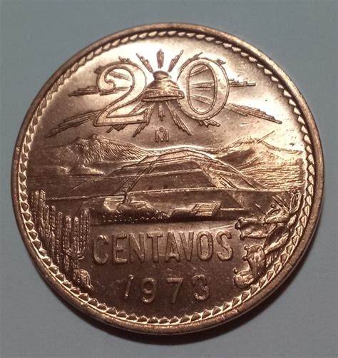 Moneda 20 Centavos Pirámide Teotihuacan 1973 sin Circular Mercado Libre