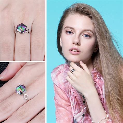 Genuine Rainbow Topaz Ring 50 Off Free Shipping