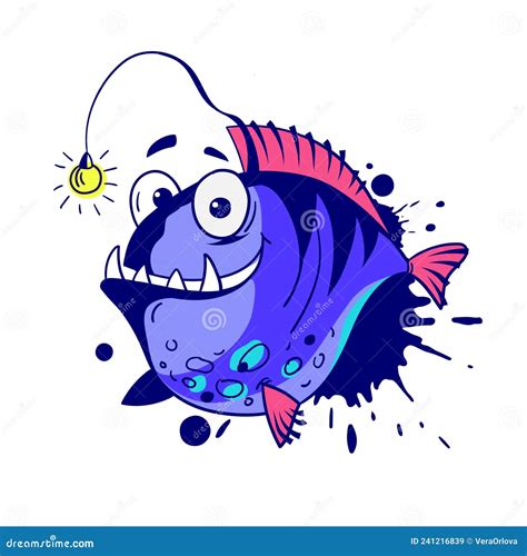 Funny Cartoon Fish Vector Illustration Stock Vector Illustration Of