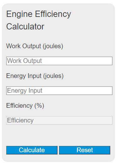 Engine Efficiency Calculator Calculator Academy