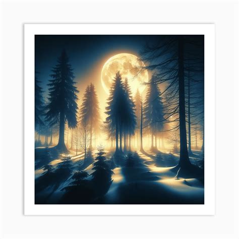 Forest At Night Art Print By Kanouart Fy