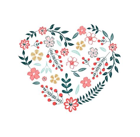 Floral Heart Card Stock Vector AlisaFoytik 34800661