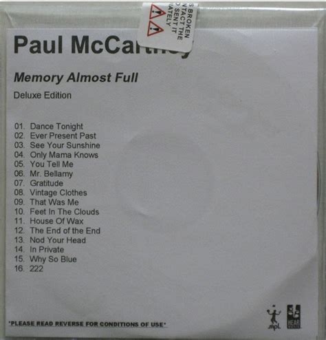 Paul McCartney – Memory Almost Full (2007, CDr) - Discogs