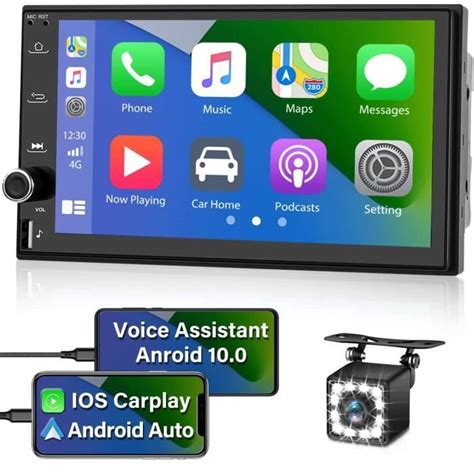 Bluetooth Autoradio Din Carplay E Android Auto Pouces Poste Radio