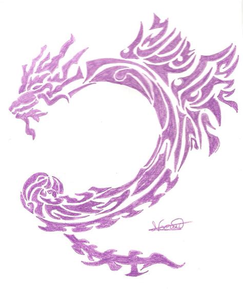 Purple dragon tattoo by Mireie on DeviantArt